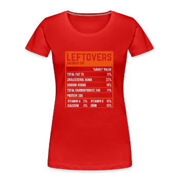 No Waste - Food Leftovers Nutritional Values Check! - Women's Premium Organic T-Shirt - red - Front - Mia (176cm)