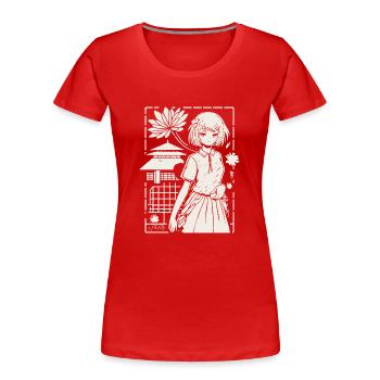Japanese Anime Manga: Sakura Girl - Women's Premium Organic T-Shirt - red - Front - Mia (176cm)