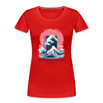 Japanische Anzeige: Trinke Kanagawa Soda - Frauen Premium Bio T-Shirt - Rot - Vorne - Mia (176cm)