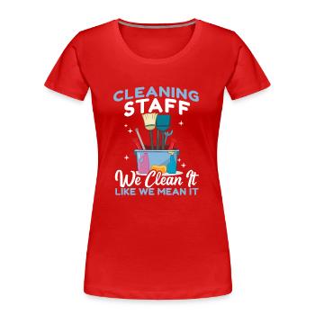 Cleaning Staff - Women's Premium Organic T-Shirt - red - Front - Mia (176cm)