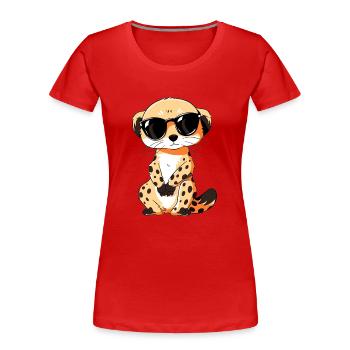 Meerkat with sunglasses Meerkat - Women's Premium Organic T-Shirt - red - Front - Mia (176cm)