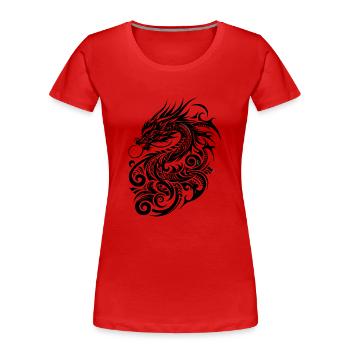 Dragon Tribal Tattoo Conception Artistique - T-shirt bio Premium Femme - rouge - Devant - Mia (176cm)