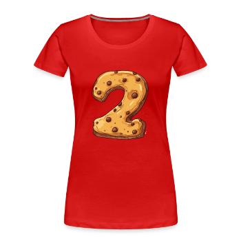 Birthday Cookie for Two Year Olds, Kids Birthday - Women's Premium Organic T-Shirt - red - Front - Mia (176cm)