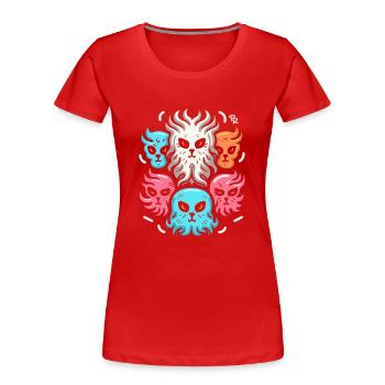 Dessin animé : Petits animaux de feu - T-shirt bio Premium Femme - rouge - Devant - Mia (176cm)