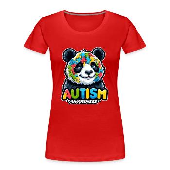 Autism Awareness puzzles piece - Frauen Premium Bio T-Shirt - Rot - Vorne - Mia (176cm)