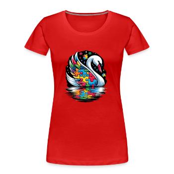 Autism Awareness puzzles piece - Frauen Premium Bio T-Shirt - Rot - Vorne - Mia (176cm)