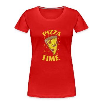 Pizza Time Lieblingsessen Salami - Frauen Premium Bio T-Shirt - Rot - Vorne - Mia (176cm)