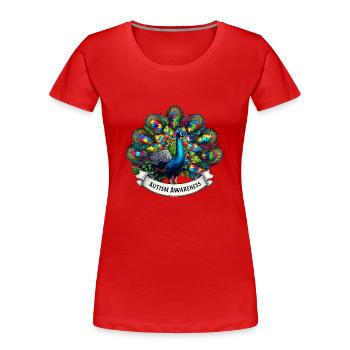 Autism Awareness puzzles piece - Frauen Premium Bio T-Shirt - Rot - Vorne - Mia (176cm)