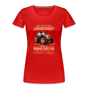 Landwirtschaft Demonstration - Traktor Bauerndemo - Frauen Premium Bio T-Shirt - Rot - Vorne - Mia (176cm)