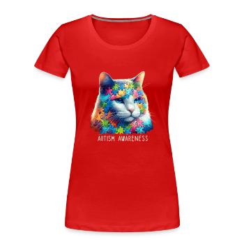 Autism Awareness puzzles piece - Frauen Premium Bio T-Shirt - Rot - Vorne - Mia (176cm)
