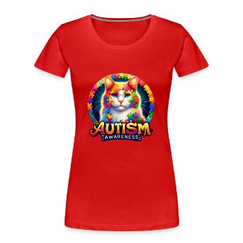 Autism Awareness puzzles piece - Frauen Premium Bio T-Shirt - Rot - Vorne - Mia (176cm)
