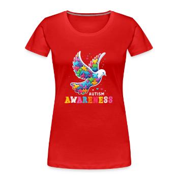Autism Awareness puzzles piece - Frauen Premium Bio T-Shirt - Rot - Vorne - Mia (176cm)
