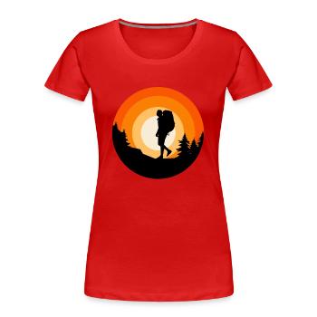 Hiking Clothing Outdoor Backpacking Camping - Women's Premium Organic T-Shirt - red - Front - Mia (176cm)