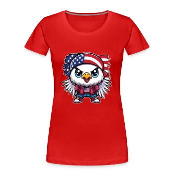 Amerikanische Flagge Teenager Adler - Frauen Premium Bio T-Shirt - Rot - Vorne - Mia (176cm)