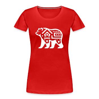 Bär Ureinwohner Amerikas Tierkreis - Frauen Premium Bio T-Shirt - Rot - Vorne - Mia (176cm)