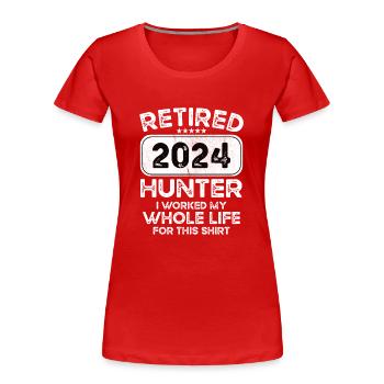 Retired Hunter 2024 - Frauen Premium Bio T-Shirt - Rot - Vorne - Mia (176cm)