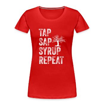 Maple Tree Essence Men Women Funny - Women's Premium Organic T-Shirt - red - Front - Mia (176cm)