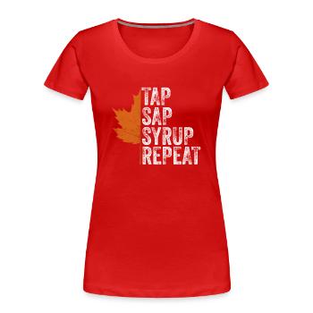 Maple Tree Essence Men Women Funny - Women's Premium Organic T-Shirt - red - Front - Mia (176cm)