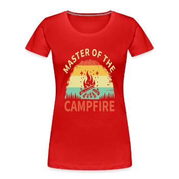 Maître du feu de camp - T-shirt bio Premium Femme - rouge - Devant - Mia (176cm)