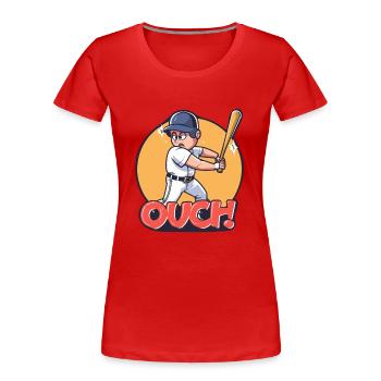 SPIELER, DER VOM BALL GETROFFEN WIRD - Frauen Premium Bio T-Shirt - Rot - Vorne - Mia (176cm)