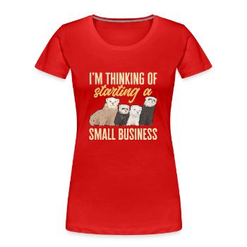 Furet, propriétaire de furet - T-shirt bio Premium Femme - rouge - Devant - Mia (176cm)