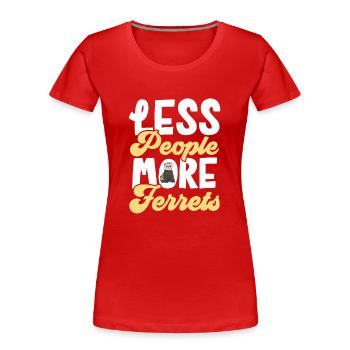 Furet, propriétaire de furet - T-shirt bio Premium Femme - rouge - Devant - Mia (176cm)