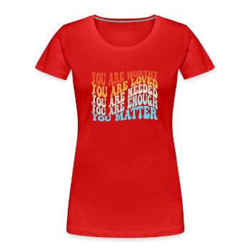 Depression und bipolares Bewusstsein: - Frauen Premium Bio T-Shirt - Rot - Vorne - Mia (176cm)