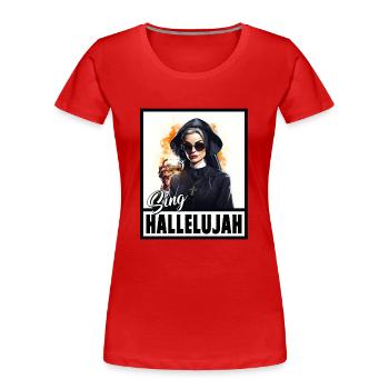 Sexy Nun Drinks Alcohol Funny Saying - Women's Premium Organic T-Shirt - red - Front - Mia (176cm)