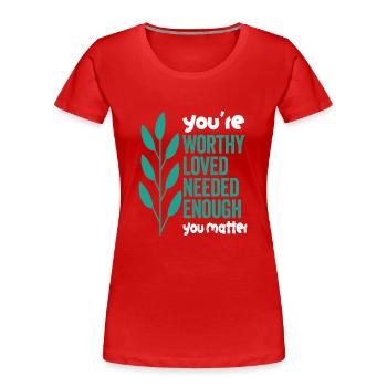 Depression und bipolares Bewusstsein: - Frauen Premium Bio T-Shirt - Rot - Vorne - Mia (176cm)