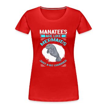 Lamantin lamantin lamantin cadeau - T-shirt bio Premium Femme - rouge - Devant - Mia (176cm)