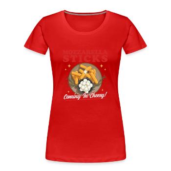 Mozzarella Sticks Mozzarella-Sticks Geschenk - Frauen Premium Bio T-Shirt - Rot - Vorne - Mia (176cm)