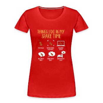 Cellospieler Cellist Musiker Cello - Frauen Premium Bio T-Shirt - Rot - Vorne - Mia (176cm)