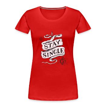 Je suis célibataire - T-shirt bio Premium Femme - rouge - Devant - Mia (176cm)