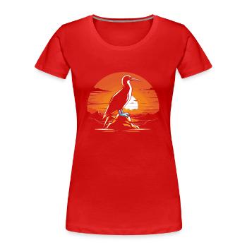 Oiseau de mer à pieds bleus - T-shirt bio Premium Femme - rouge - Devant - Mia (176cm)