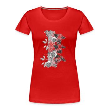 Kühe hinterm Zaun - Frauen Premium Bio T-Shirt - Rot - Vorne - Mia (176cm)