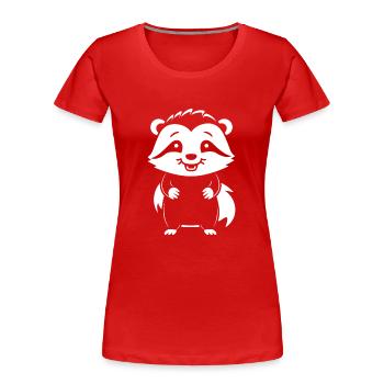 Bébé blaireau - T-shirt bio Premium Femme - rouge - Devant - Mia (176cm)