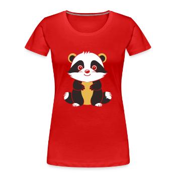 Bébé blaireau - T-shirt bio Premium Femme - rouge - Devant - Mia (176cm)