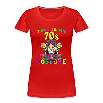 This Is My 70s Costume 70er Motto Party Kostüm - Frauen Premium Bio T-Shirt - Rot - Vorne - Mia (176cm)
