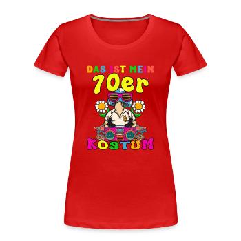 Das ist mein 70er Kostüm 70s Motto Party Kostüm - Frauen Premium Bio T-Shirt - Rot - Vorne - Mia (176cm)