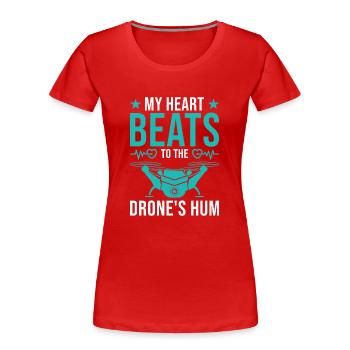 Drohnenpilot Quadrocopter RC Drohne Geschenk - Frauen Premium Bio T-Shirt - Rot - Vorne - Mia (176cm)