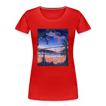 The Mountains of Japan - Women's Premium Organic T-Shirt - red - Front - Mia (176cm)