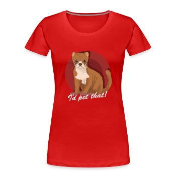 Belette souris belette naine belette cadeau - T-shirt bio Premium Femme - rouge - Devant - Mia (176cm)