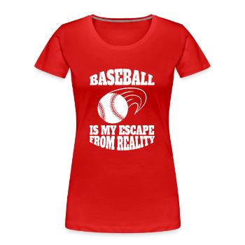 Baseballspieler Baseball Baseballteam Baseballer - Frauen Premium Bio T-Shirt - Rot - Vorne - Mia (176cm)