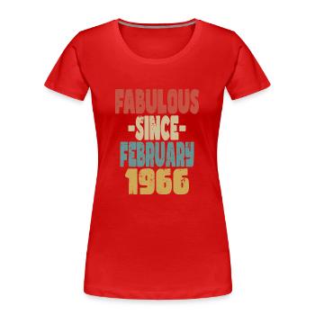 Fabulous February 1966 - Women's Premium Organic T-Shirt - red - Front - Mia (176cm)