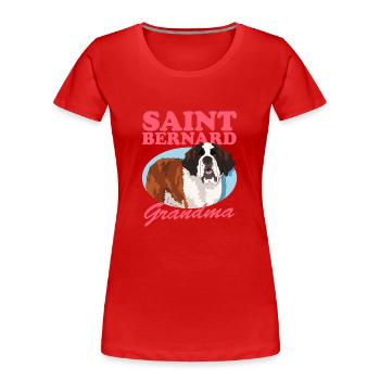 Bernhardiner Oma St. Bernhardshund Geschenk - Frauen Premium Bio T-Shirt - Rot - Vorne - Mia (176cm)