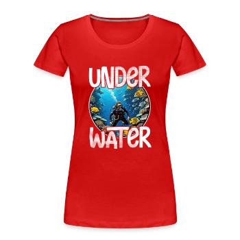 Tauchen - Frauen Premium Bio T-Shirt - Rot - Vorne - Mia (176cm)