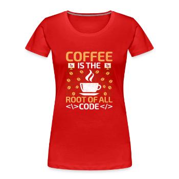 Kaffee-Codierung Programmierer Programmierer Entwickler Nerd Coff - Frauen Premium Bio T-Shirt - Rot - Vorne - Mia (176cm)