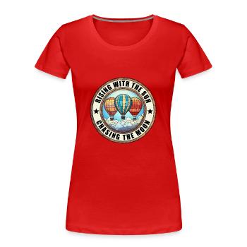 Heißluftballon - Frauen Premium Bio T-Shirt - Rot - Vorne - Mia (176cm)