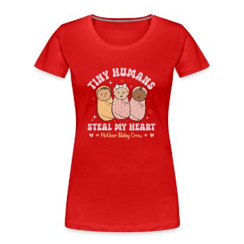 Krankenschwester Baby Entbindungsschwester - Frauen Premium Bio T-Shirt - Rot - Vorne - Mia (176cm)