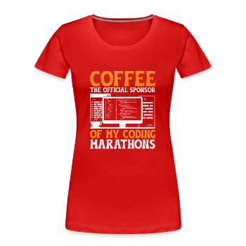 Kaffee-Codierung Programmierer Programmierer Entwickler Nerd Coff - Frauen Premium Bio T-Shirt - Rot - Vorne - Mia (176cm)